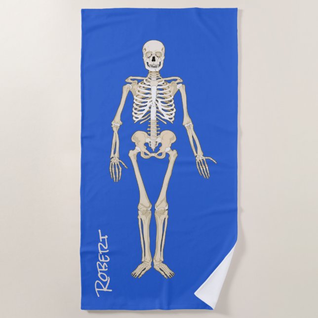 Skeleton Personalized Beach Towel (Front)