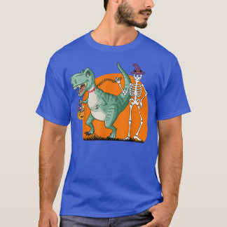 Skeleton Pet Dinosaur T re Halloween Funny Pumpkin T-Shirt