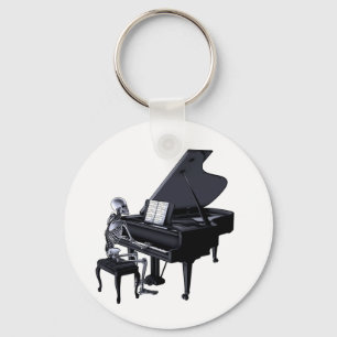 Skeleton Piano Player Keychain