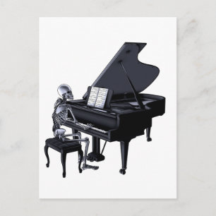 Skeleton Piano Player Postcard