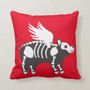 Skeleton pig pillow