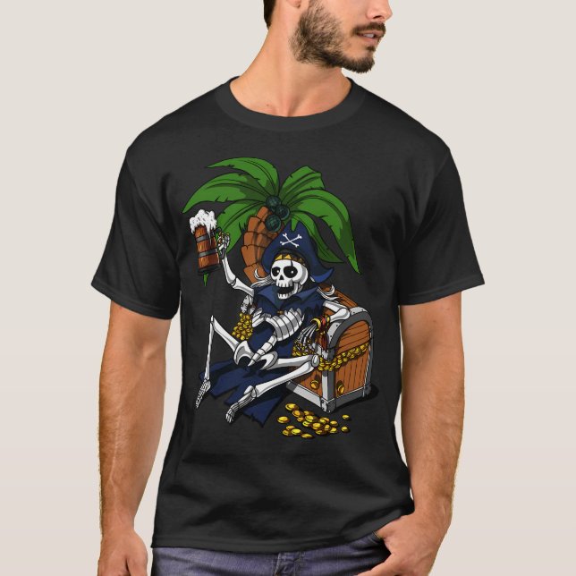 Skeleton Pirate Party T-Shirt (Front)