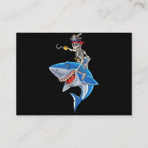 Skeleton Pirate Riding Shark Cute Boys Halloween Business Card