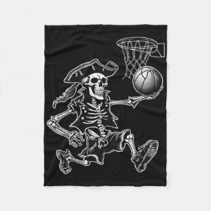 Skeleton Pirate Sketll Funny Halloween Sketll Play Fleece Blanket