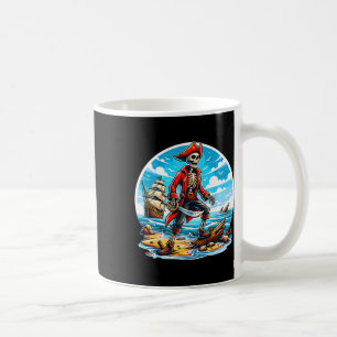 Skeleton Pirate Tee Skull Halloween Skeleton Pirat Coffee Mug