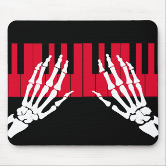 Skeleton play piano mouse pad