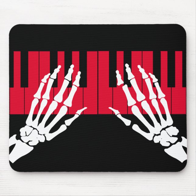 Skeleton play piano mouse pad (Front)