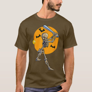 Skeleton Player Funny Skeleton Play Tennis Happy H T-Shirt