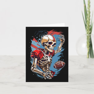 Skeleton Playing American Footbyll Abstract Graphi Card