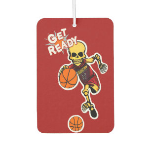 Skeleton playing basketball By CallisC Square Wal Air Freshener