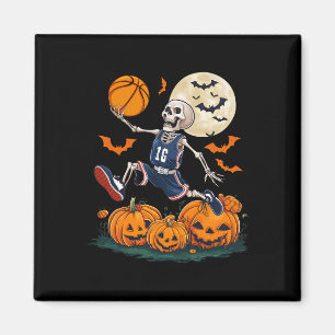 Skeleton Playing Bysketbyll Halloween Men Boys Bys Magnet