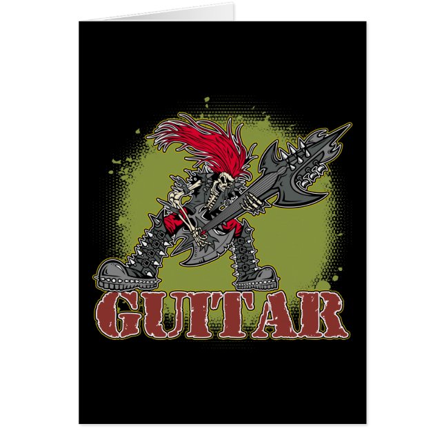 Skeleton Playing Electric Guitar (Front)