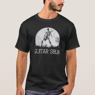 Skeleton Playing Electric Guitar Solo in Moonlit G T-Shirt