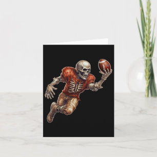 Skeleton Playing Footll Cool Touchdown Halloween  Card