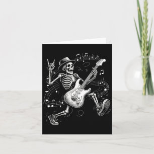 Skeleton Playing Guitar Music For Men Women Rock B Card