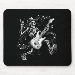 Skeleton Playing Guitar Music Gifts For Men Women Mouse Pad