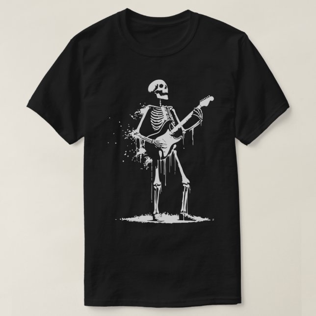 skeleton playing guitar T-Shirt (Design Front)