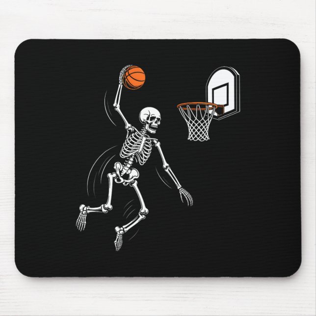 Skeleton Playing Sketll Funny Halloween Men Boy Ki Mouse Pad (Front)