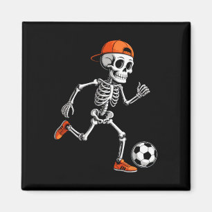 Skeleton Playing Soccer Boys Men Funny Halloween C Magnet