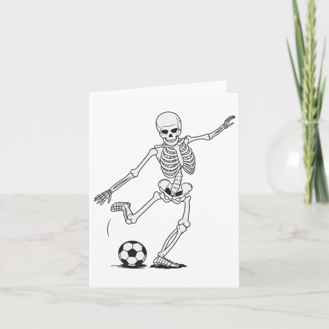 Skeleton Playing Soccer  Card (Front)