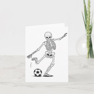 Skeleton Playing Soccer Card