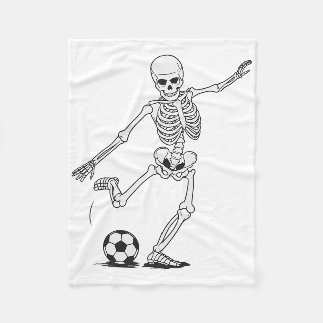 Skeleton Playing Soccer  Fleece Blanket (Front)