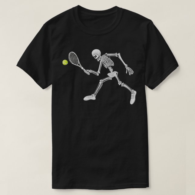 skeleton playing tennis T-Shirt (Design Front)