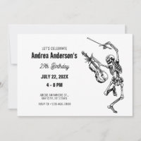 Skeleton playing violin Music birthday