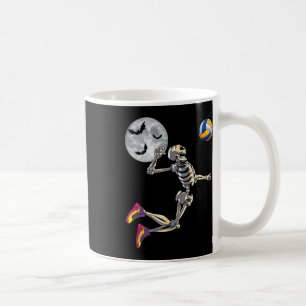 Skeleton Playing Volleyball Happy Halloween Day Bo Coffee Mug