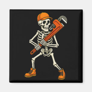 Skeleton Plumber Halloween Pe Fitter Magnet