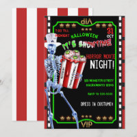 Skeleton Popcorn Eyeballs Halloween Movie Night