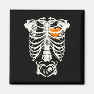 Skeleton Pregnancy Announcement New Mom Halloween  Magnet