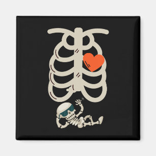Skeleton Pregnancy Announcement X-ray Halloween Magnet