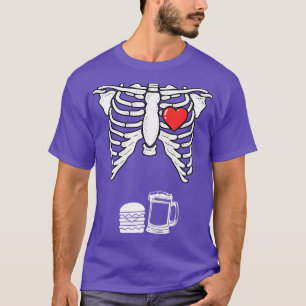 Skeleton Pregnancy Burger Beer  Xray Halloween Soo T-Shirt