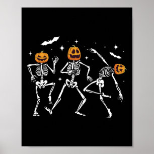 Skeleton Pumpkin Halloween Poster