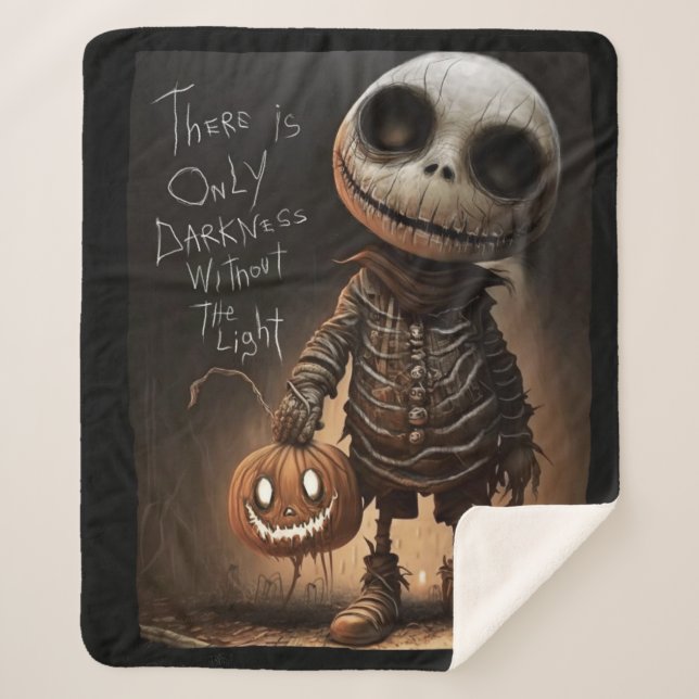 Skeleton Pumpkin – There Is Only Darkness Sherpa Blanket (Front)