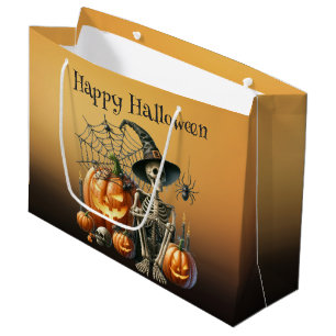Skeleton Pumpkins Halloween Gift Bag