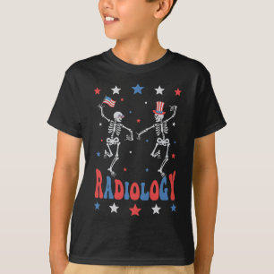 Skeleton Radiology X-ray Tech Patriotic 4th Of Jul T-Shirt