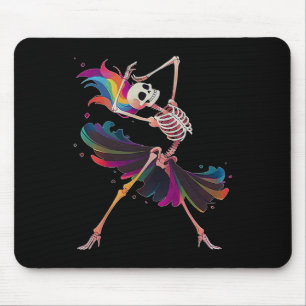 Skeleton Rainbow Ballerina Halloween Mouse Pad