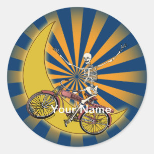 Skeleton rays Bicycle Square Sticker