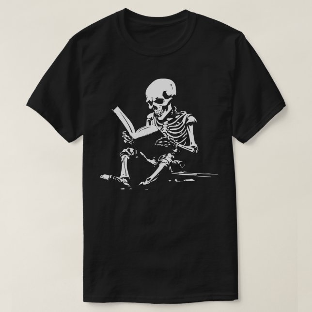 Skeleton reading a book 2 T-Shirt (Design Front)