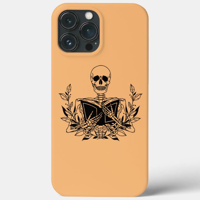 Skeleton Reading Book Bookworm Reader Funny Gift  Case-Mate iPhone Case (Back)