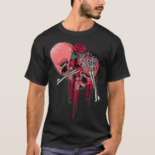 Skeleton Rib Cage Broken Heart Bloody Valentine's  T-Shirt