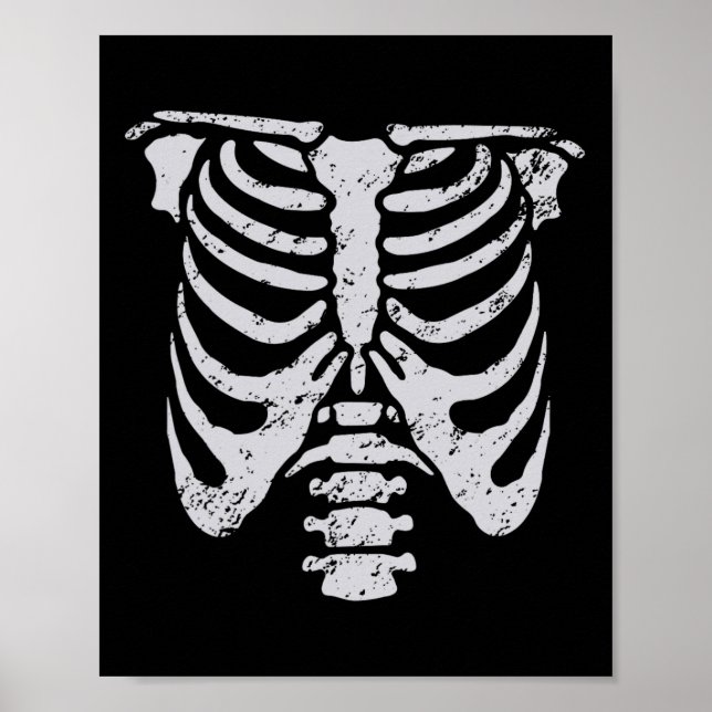 Skeleton Rib Cage Flower Easy Halloween Costume  Poster (Front)