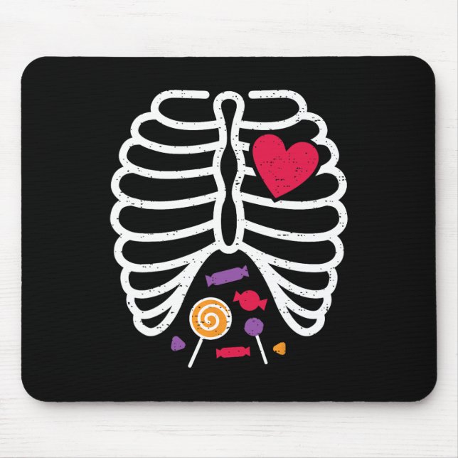 Skeleton Rib Cage Funny Halloween Boys Girls  Mouse Pad (Front)