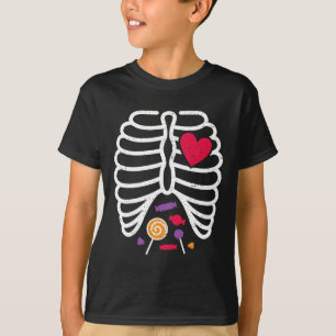 Skeleton Rib Cage Funny Halloween Boys Girls T-Shirt
