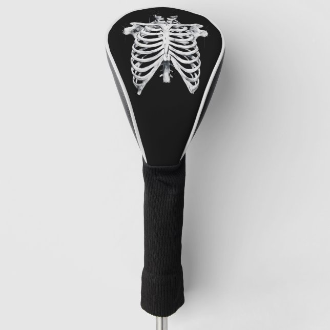 Skeleton Rib Cage Halloween Costume Golf Head Cover (Front)