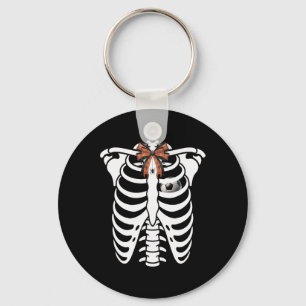 Skeleton Rib Cage Halloween Footbyll Soccer Costum Keychain