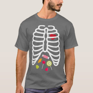 Skeleton Rib Cage Heart Candy Cute  Adult Kids  T-Shirt