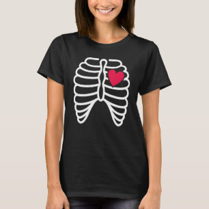 Skeleton Rib Cage Heart X Ray Adults Kids Hallowe T-Shirt